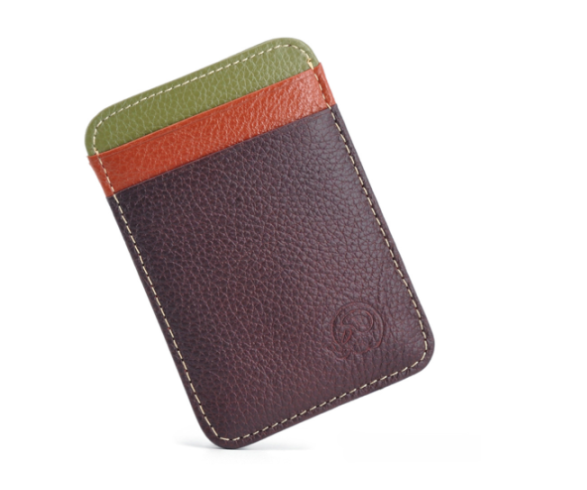 Genuine Leather Card Holder with 5 Slots and Multi-Function