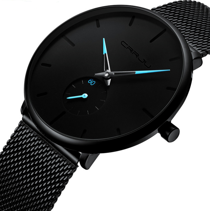 CRRJU Men's Simple Thin Quartz Watch