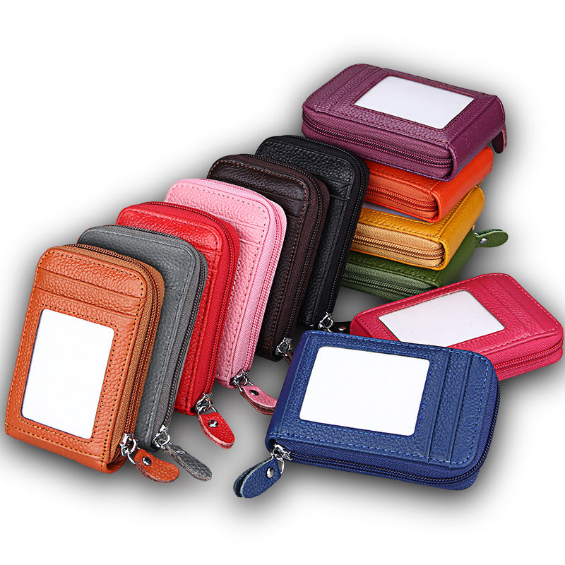 Genuine Leather Multi-Card Holder for Women and Men