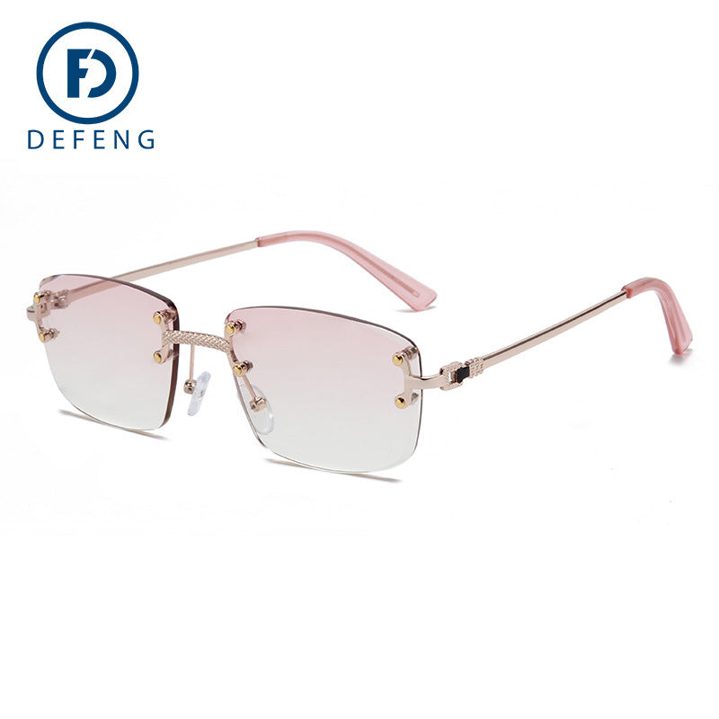 Trendy Square Rimless Gradient Sunglasses C1745