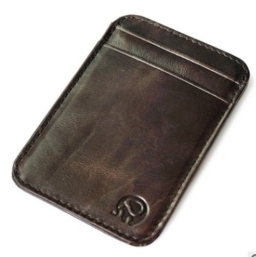 Genuine Leather Card Holder with 5 Slots and Multi-Function