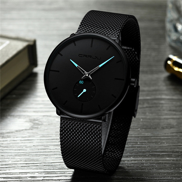 CRRJU Men's Simple Thin Quartz Watch