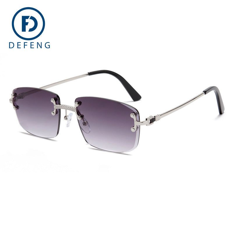 Trendy Square Rimless Gradient Sunglasses C1745