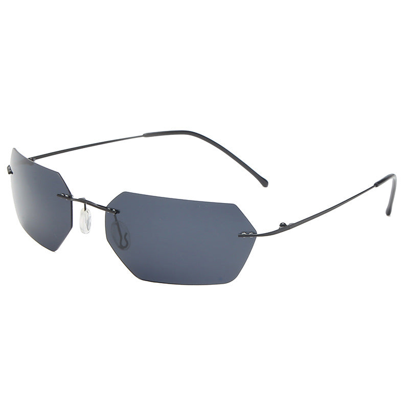 Ultra-Lightweight Frameless Oval Titanium Sunglasses