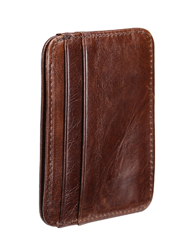 Genuine Leather Card Holder Wallet for Men and Women