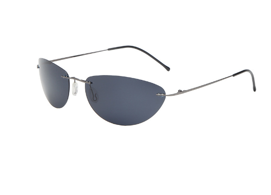 Ultra-Lightweight Frameless Oval Titanium Sunglasses