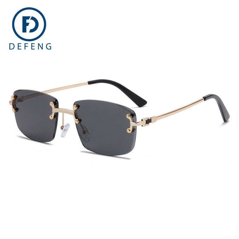 Trendy Square Rimless Gradient Sunglasses C1745