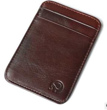 Genuine Leather Card Holder with 5 Slots and Multi-Function