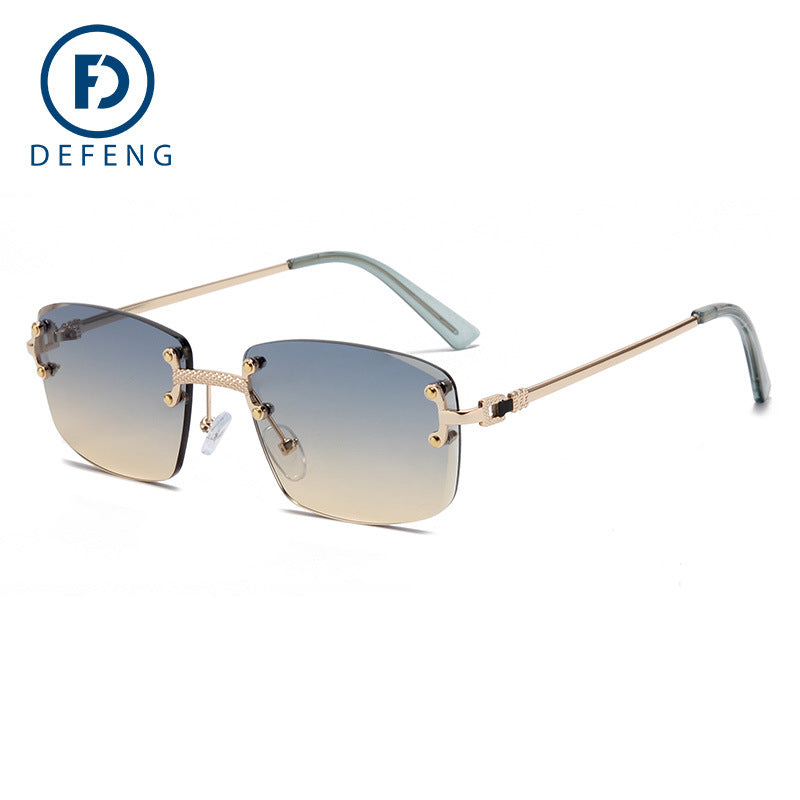 Trendy Square Rimless Gradient Sunglasses C1745