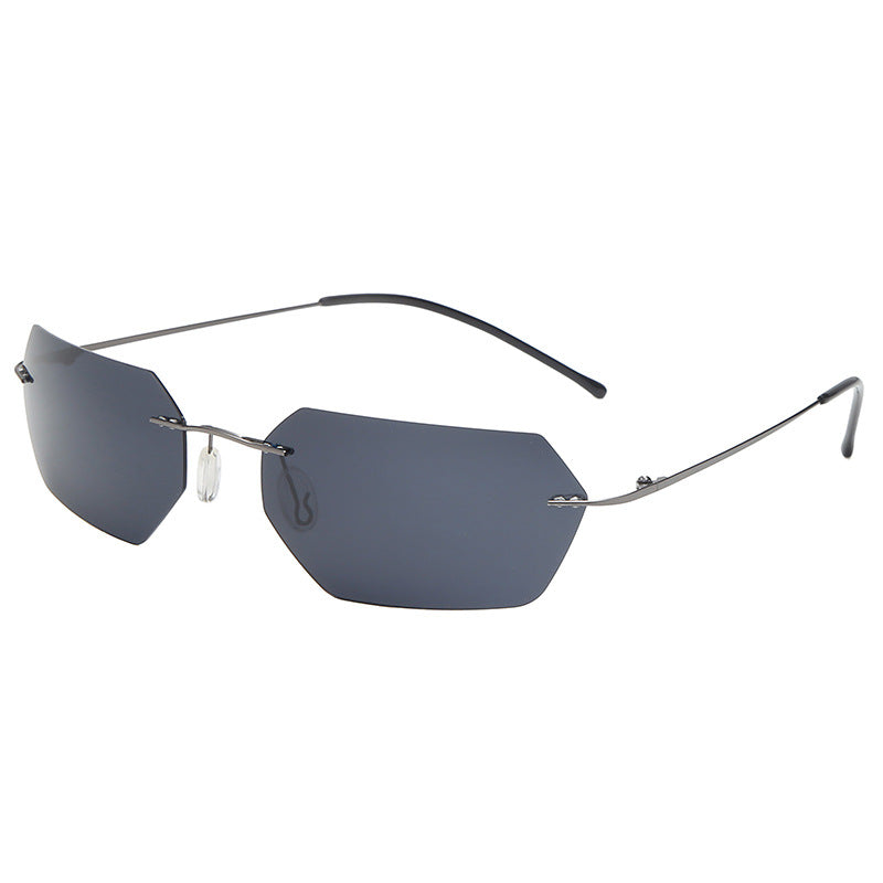 Ultra-Lightweight Frameless Oval Titanium Sunglasses