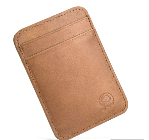 Genuine Leather Card Holder with 5 Slots and Multi-Function