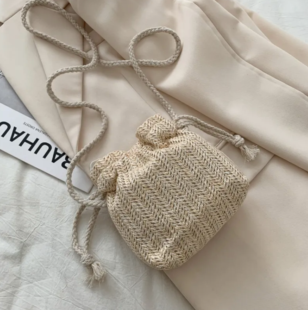 Straw Minimalist Crossbody Bag