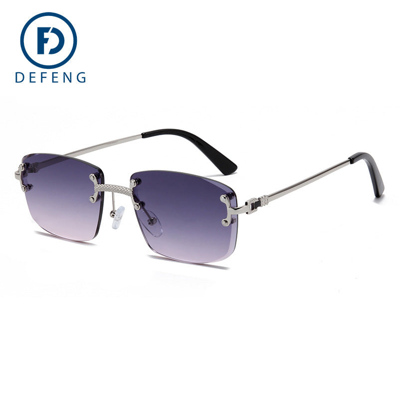 Trendy Square Rimless Gradient Sunglasses C1745