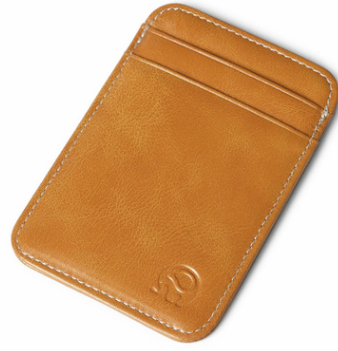 Genuine Leather Card Holder with 5 Slots and Multi-Function