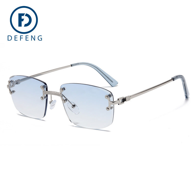 Trendy Square Rimless Gradient Sunglasses C1745