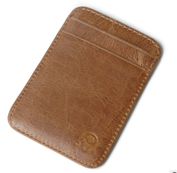 Genuine Leather Card Holder with 5 Slots and Multi-Function