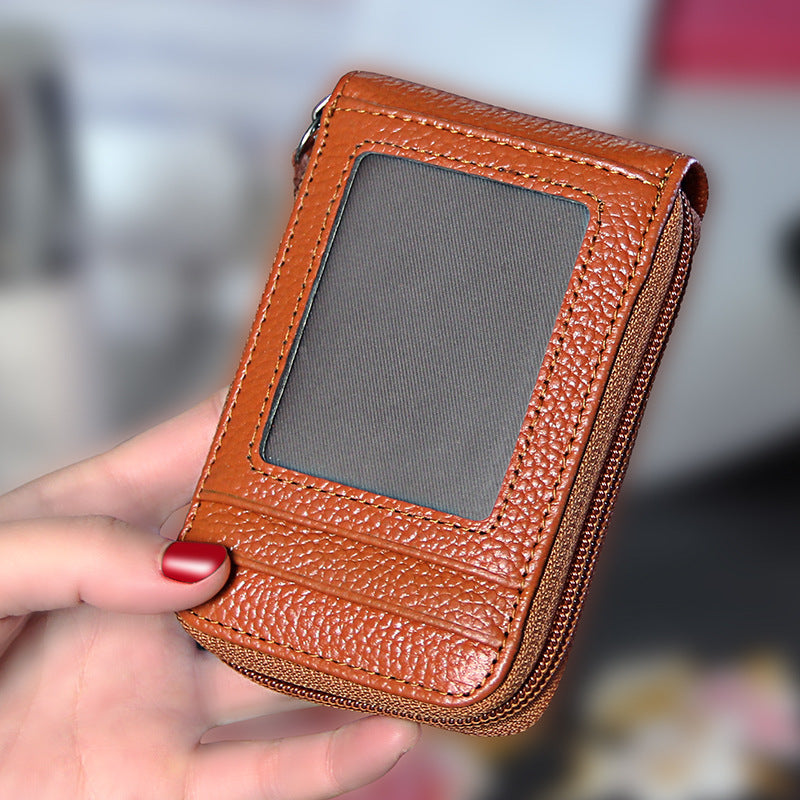 Genuine Leather Multi-Card Holder for Women and Men