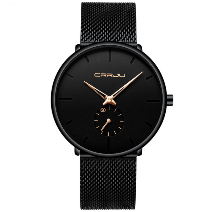 CRRJU Men's Simple Thin Quartz Watch