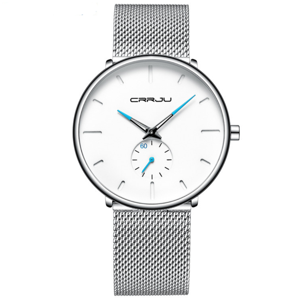 CRRJU Men's Simple Thin Quartz Watch